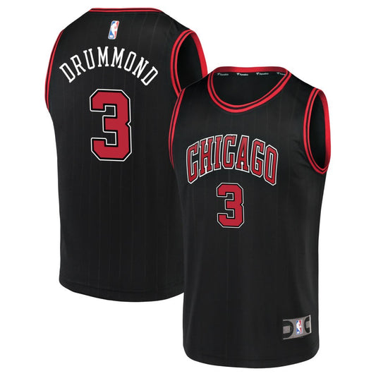 Andre Drummond Chicago Bulls Fanatics Branded Youth Fast Break Replica Jersey - Statement Edition - Black