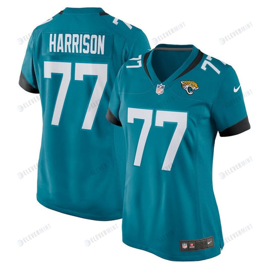 Anton Harrison 77 Jacksonville Jaguars Women's Team Game Jersey - Teal