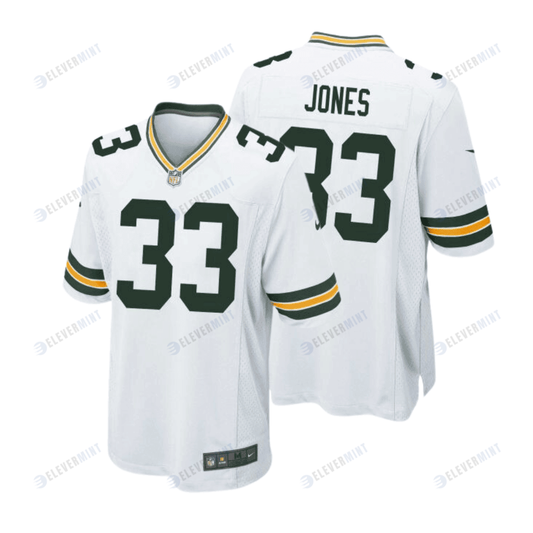 Aaron Jones 33 Green Bay Packers Men Away Game Jersey - White