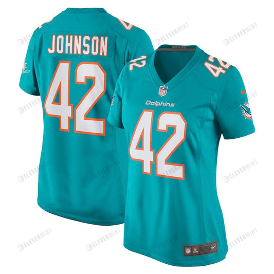 Alexander Johnson 42 Miami Dolphins Women Game Jersey - Aqua